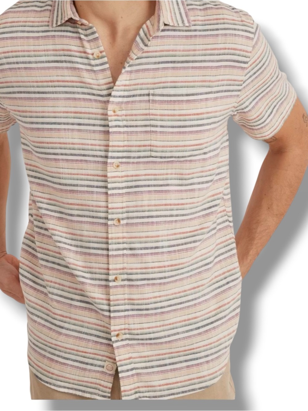 Huckberry Marine Layer Stretch Selvage Bold Stripe Size M/L